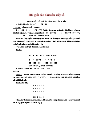 Hướng dẫn giải 20 bài dãy số - Lớp 7